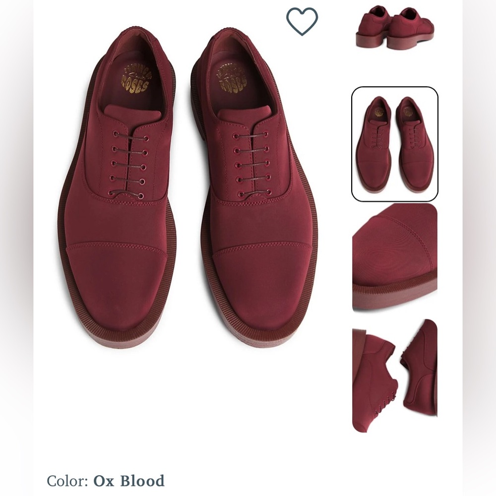 Ox Blood Red Cur Oxfords Clarks x Martine Rose Sz 8M (No Laces Included) NWT